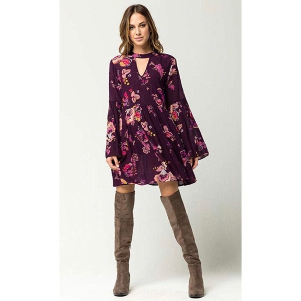 NWT PATRONS OF PEACE Floral Bell Sleeve Boho Dress